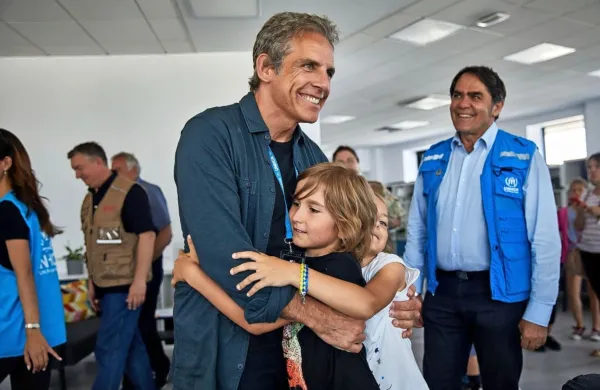 Ben Stiller med ukrajinskimi begunci in pri Zelenskem