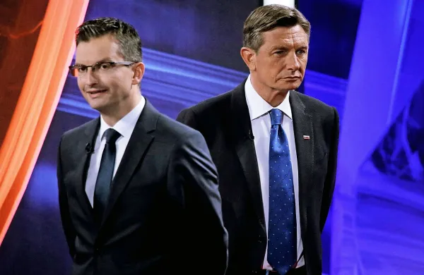 Obrambni minister Marjan Šarec in predsednik republike Borut 
Pahor