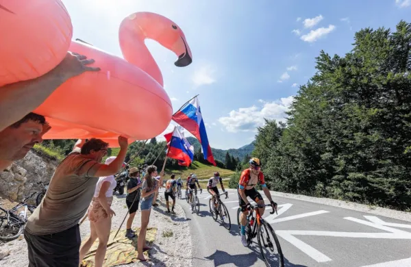 Jan Tratnik (v ospredju) je pred svojimi navijači na dirki po 
Sloveniji pokazal, da se je po zlomu zapestja še pred Tourom vrnil 
v tekmovalno formo.   