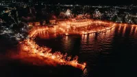 Jubilejni prižig  150 bakel so Tifozi v soboto pospremili tudi z  
ognjemetom.