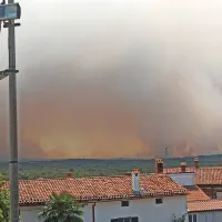 Pogled na Korita in Novo vas iz Kostanjevice na Krasu