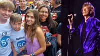 Družina Skočir iz Kobarida je srečala  Jaggerja in  koncert užila iz 
prvih vrst; z leve oče Dušan, sin Dan, hči Mojca in mama 
Viviana.