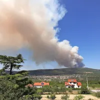 Pogled na požar iz Čežarjev
