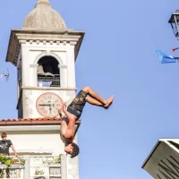 FOTO in VIDEO: Skoki z mosta v Kanalu