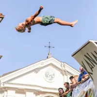 FOTO in VIDEO: Skoki z mosta v Kanalu