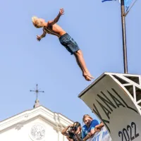 FOTO in VIDEO: Skoki z mosta v Kanalu