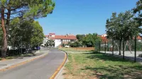 Nov blok naj bi zgradili na zaplati zemlje na sredini fotografije in  
vzporedno s cesto, ki vodi do delno enosmerne Regentove ulice. 
Desno je Žogolandija, ob njej pa   bloki  Zvonimira Miloša 24, 25, 26. 
Bloki so tudi za borovcem na levi strani.  