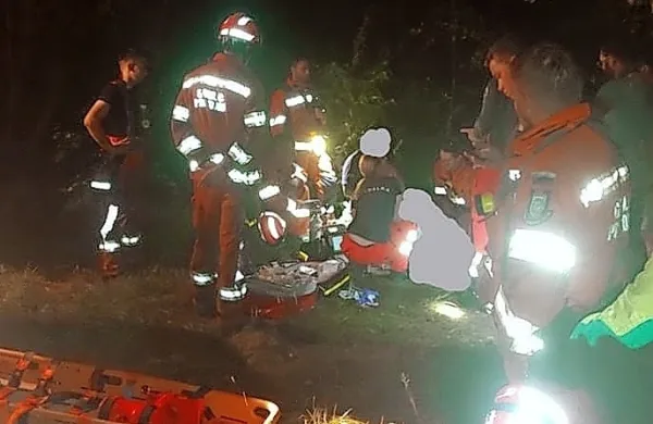 Po piku neznane žuželke so gasilci in reševalci  v gozdu pri Brjah  oskrbeli nezavestnega domačina.