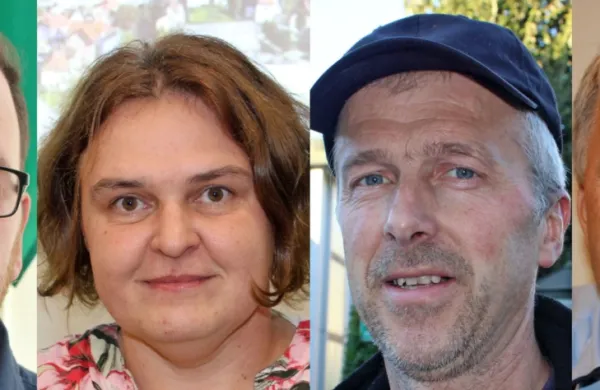 (z leve) Gašper Uršič, Urška Lahajnar Ubajiogu, Ivan Mavri, Silvo 
Jeram