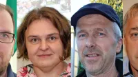 (z leve) Gašper Uršič, Urška Lahajnar Ubajiogu, Ivan Mavri, Silvo 
Jeram