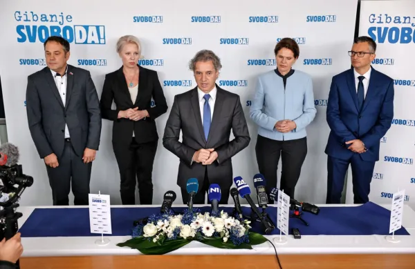 Prvak Gibanja Svoboda Robert Golob je v nagovoru članom 
kongresa izpostavil do zdaj opravljeno delo.