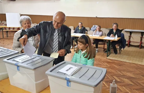 Franc Mužič danes dopoldne na volišču