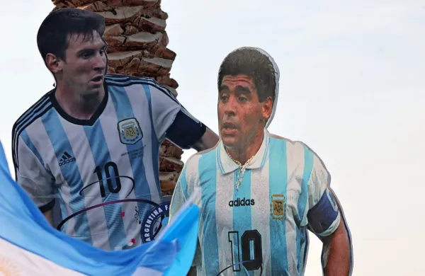 Lionel Messi (levo) in Diego Maradona sta zaznamovala zadnja štiri 
desetletja argentinskega in svetovnega nogometa. 