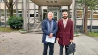 Rektor Boštjan Golob (levo) in direktor občinske uprave Martin Čibej.