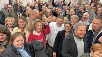 Zmagoslavje v štabu Mihe Stegla