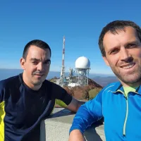 Iz Ilirske Bistrice sta se peš podala na Nanos, Učko (na fotografiji) 
in celo Triglav.  