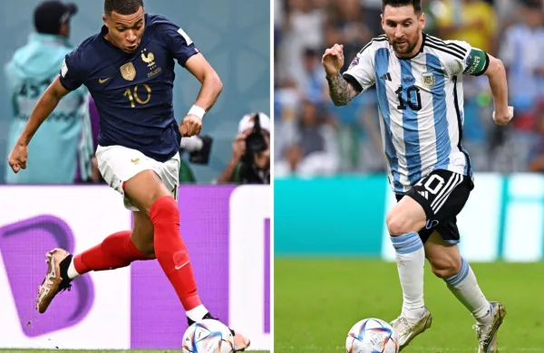 Pod finalnimi žarometi bosta še posebej Kylian Mbappe (levo) in 
Lionel Messi. 