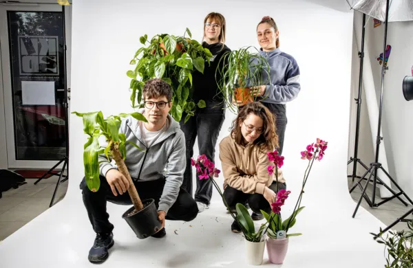Aktivisti KIŠD Kris Dassena, Ana Birsa, Nikola Predović in Gaia Sluga.