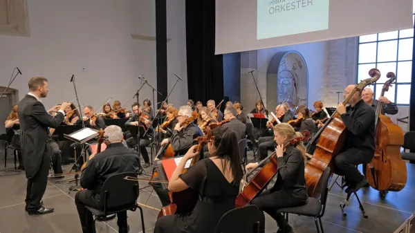 Obalni komorni orkester in dirigent Žiga Cerar.