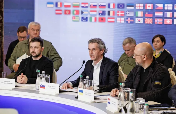 Včerajšnji enodnevni obisk je bil prvi obisk Roberta Goloba v vlogi slovenskega premierja v Ukrajini.
