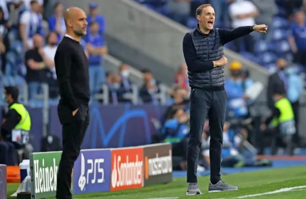 Pep Guardiola (levo) in Thomas Tuchel se bosta v ligi prvakov 
znova srečala po finalu leta 2021. 