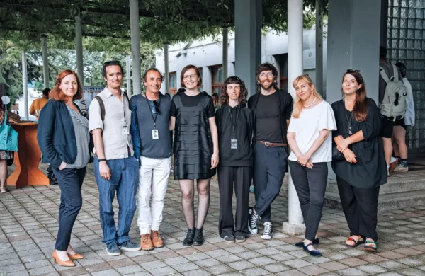  Na fotografiji z včerajšnjega sprejema so (z leve) Lorena Pavlič, 
Giulio Squarci, Pier Luigi Mecchi, Tanja Hladnik, Teja Miholič, 
Matevž Jerman, Varja Močnik in Petra Meterc.