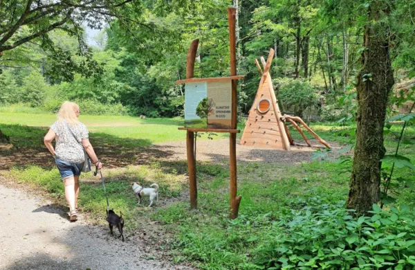 Pri obnovi gozdne učne poti so dodali tudi nekaj informativnih 
tabel o gozdu in življenju v njem in igrala za otroke.