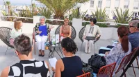 Nastajanje in program letošnjega že 30. Primorskega poletnega 
festivala so predstavili (z leve) predstavnica za odnose z javnostjo 
Tjaša Likar, predsednica Društva PPF Neva Zajc, umetniška vodja 
Anja Bajda in producentka Martina Gamboz. 