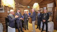 Z leve:  Franc Zlatko Dreu, Borut Pahor, Alan Bryden, Tomislav 
Kovačič, Boris Gašparin in dr. Marin Berović 