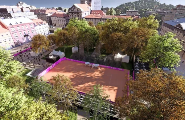 Čez mesec dni bo eden osrednjih ljubljanskih trgov za krajši čas 
postal teniško središče.