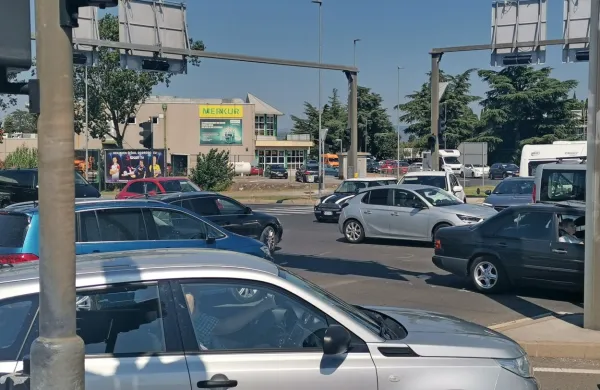 Križišče pri bivšem Indeju danes popoldne