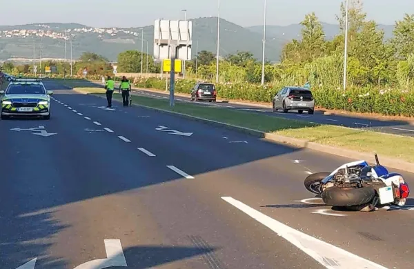 Pri koprskem zaporu z motorjem trčil v avto in padel