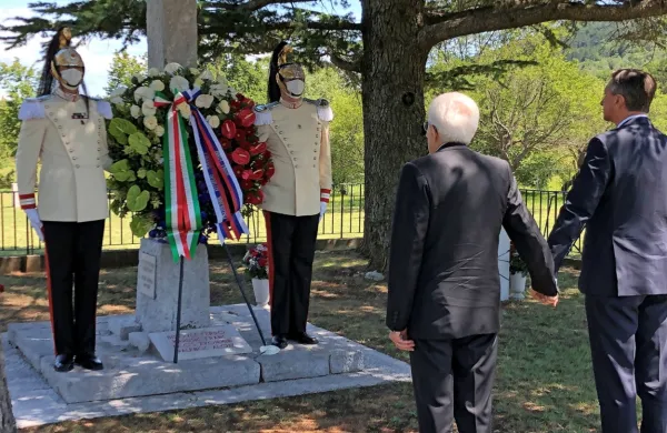 Pahor in Mattarella julija 2020 skupaj v Bazovici. 