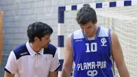 Sašo Ožbolt (levo) in eden ključnih bistriških igralcev   Anže 
Srebovt