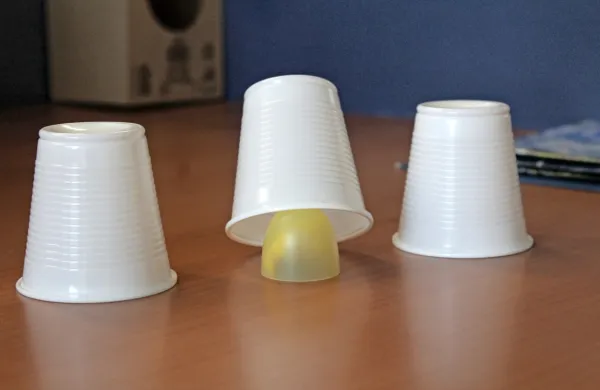 Potnica  iz  avtobusa  je  igrala  igrico z  lončki  in ostala  brez  
denarja.  