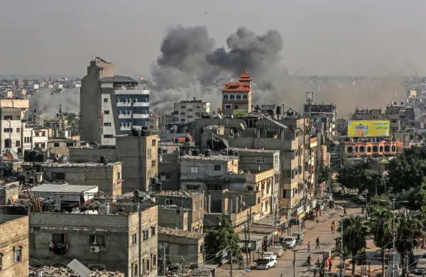 Palestinska ozemlja, Rafa, posledice zračnih napadov izraelske 
vojske. Izraelska vojska je 