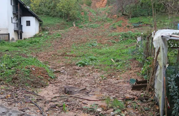 Izpod največjega plazu med Grilčevo in Bazoviško ulico tečejo 
velike količine vode. To morda pritrjuje tezi ogroženih, da bi z 
njenim zajetjem oziroma z drenažo lahko rešili problem plazenja.