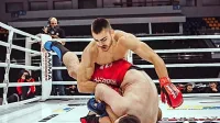 Domen Vergles v zmagovalnem elementu