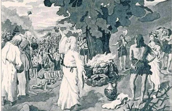 Ilustracija Petra Žmitka k Finžgarjevemu romanu Pod svobodnim 
soncem (1905)