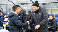 Nekdanja sodelavca in zdaj tekmeca pred tekmo: Zoran Zeljković  
(levo) in Safet Hadžić.