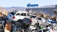 Na velikem kupu železa na Dinosovem dvorišču opazimo tudi 
nekaj avtomobilskih lupin, kar pomeni, da v postopku razgradnje 
resnično odstranijo tako rekoč vse, kar je možno.