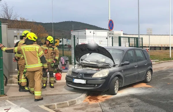 Požar pogasili uslužbenci z bencinskega servisa