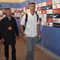 Cristiano Ronaldo med sprehodom skozi mešano cono po tekmi. 