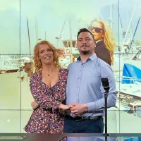 Anika Horvat z voditeljem Nejcem Drobničem