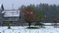 V krajih pod 600 metri nadmorske višine  gosto sneži, a je mokro 
pokrivalo še znosno. Nad 700 metri pa se teža že več kot 30 
centimetrskega snega, nevarno veča.