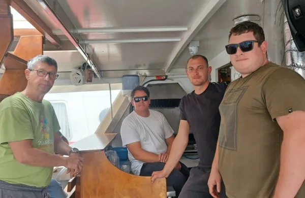  Slovenski ribiči, katerih tožbe so bile zavrnjene na  Evropskem sodišču za človekove pravice. Robert 
Radolovič, Jan Virant in Rene Chelleri.       