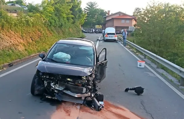 Opit domači voznik je v Jelšanah v soboto trčil v dva tujca.