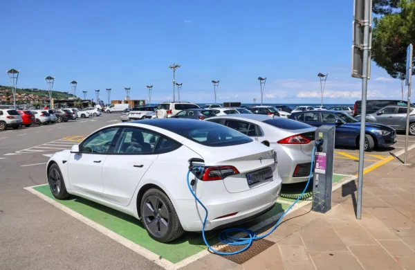 Polnjenje električnih vozil na Ukmarjevem trgu v Kopru denarnicam ni najbolj prijazno.   