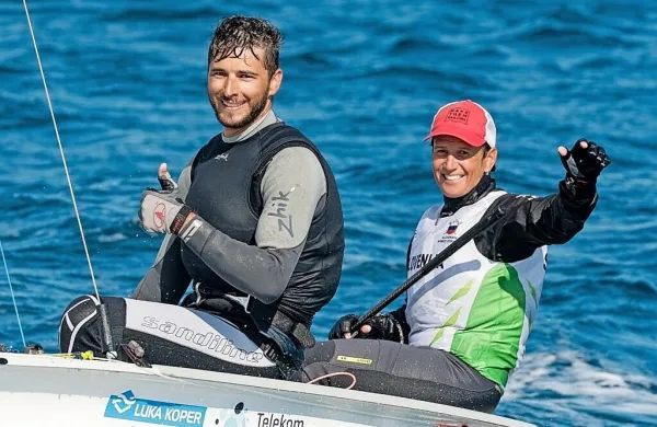 Tina Mrak in Jakob Božič, zadovoljna po opravljenem delu