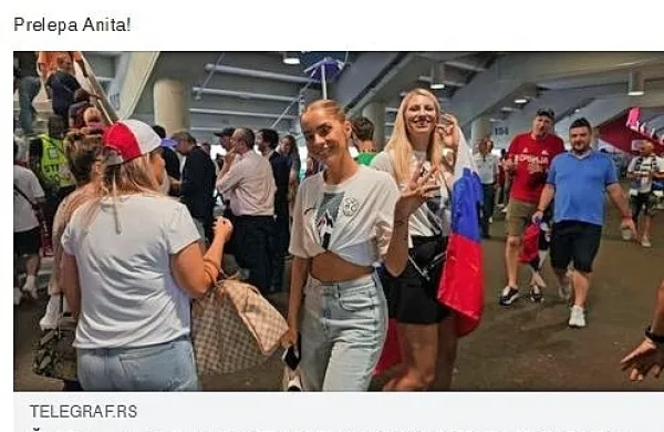 ... srbski Telegraf pa je opazil tudi njegovo najbolj gorečo 
navijačico.